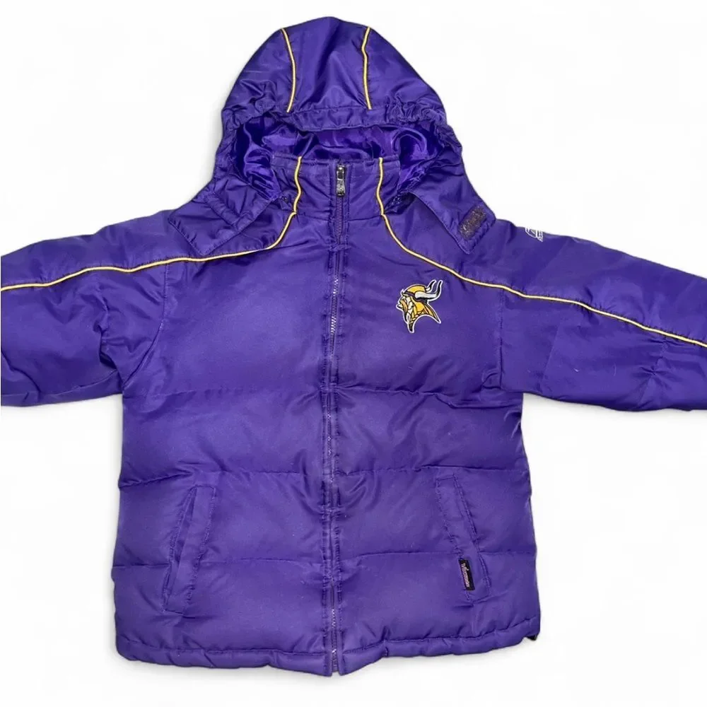 Vintage NFL Vikings Down Puffer Jacket Boys Size Medium 10/12